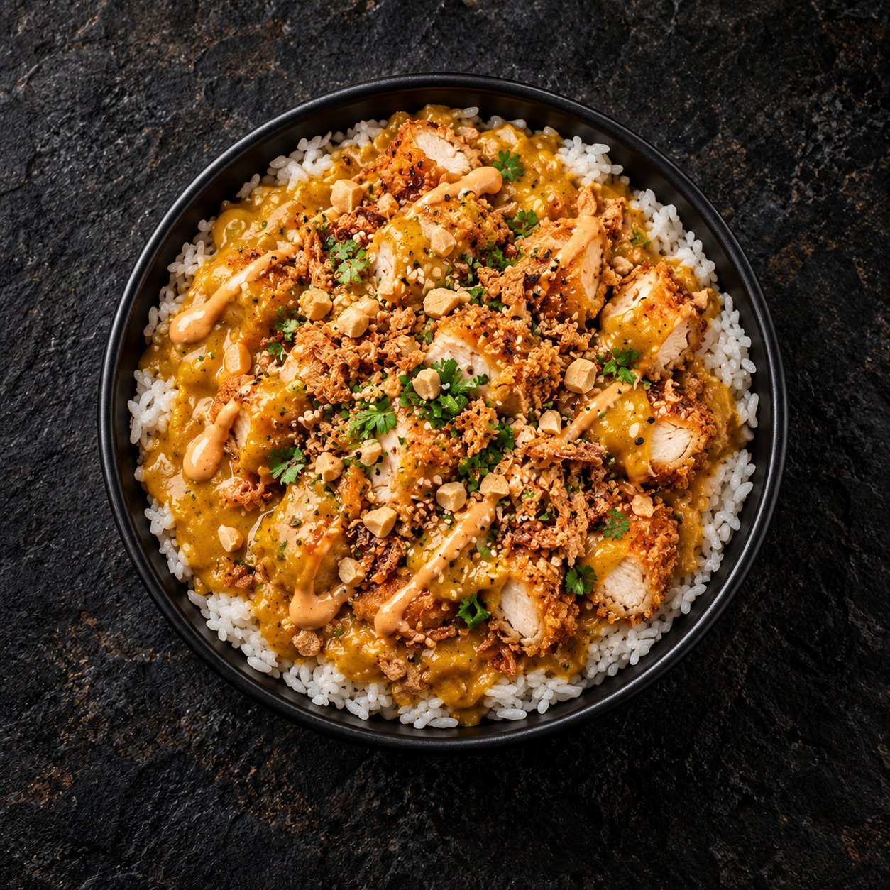 Riz Poulet Crousty Curry — Thaï Palais